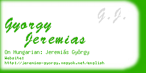 gyorgy jeremias business card