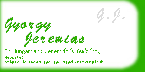 gyorgy jeremias business card